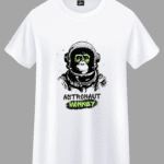 "COSMIC MONKEY MISSION COTTON PRINTED T-SHIRT"