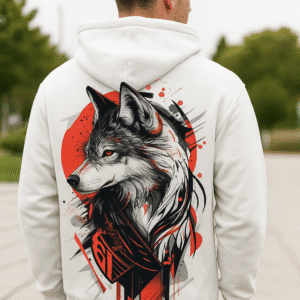 Wolf Spirit Hoodie – Bold Artistic Back Print Unisex Sweatshirt